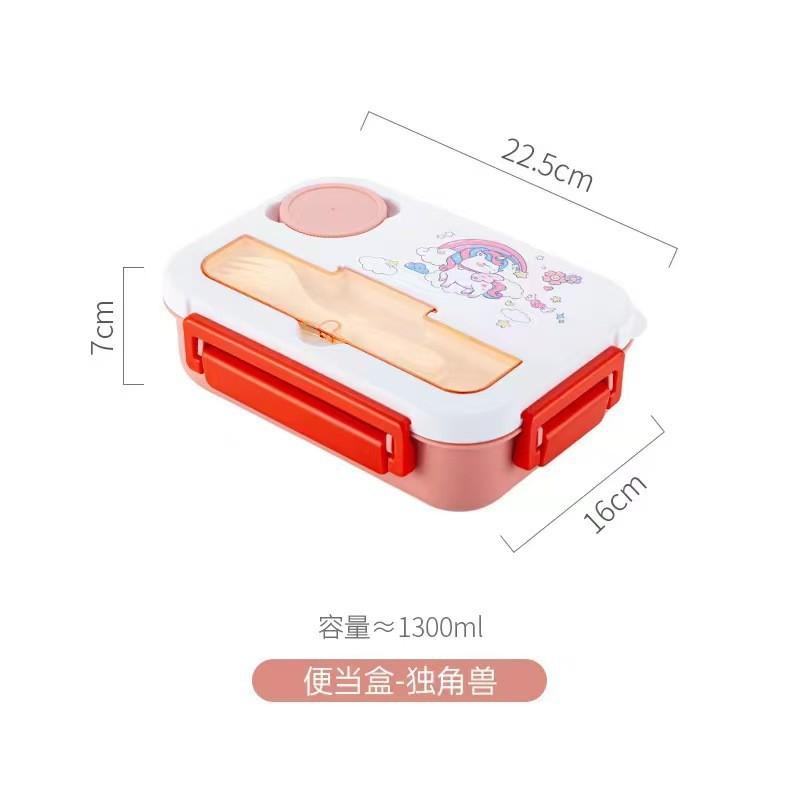 Microwave-Safe Leakproof Bento Box With 4 Compartment Design Students Office Workers PP Material Lunch Container
