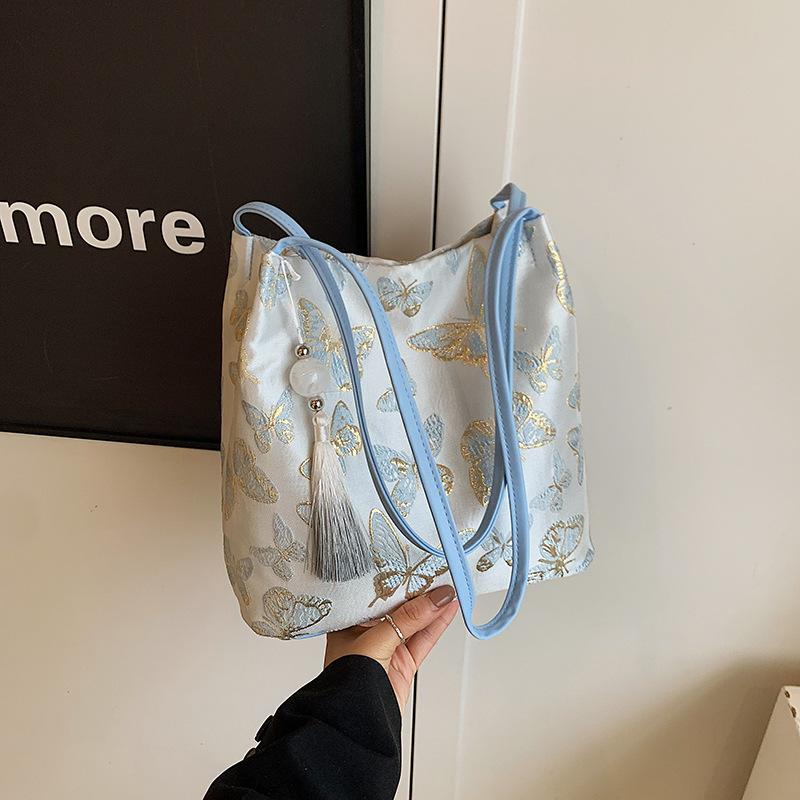 

Новая женская сумка в китайском стиле с вышивкой в национальном стиле 2025 года, новая модная сумка через плечо под мышкой, летняя сумка-тоут Hanfu