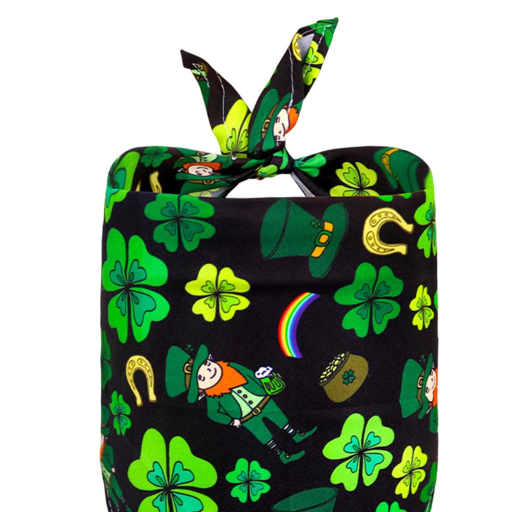 St Patricks Day Pet Bibs Adjustable Clover Pet Triangular Bandanas Creative Neckwear Gift for Small To Medium-Sized Pets