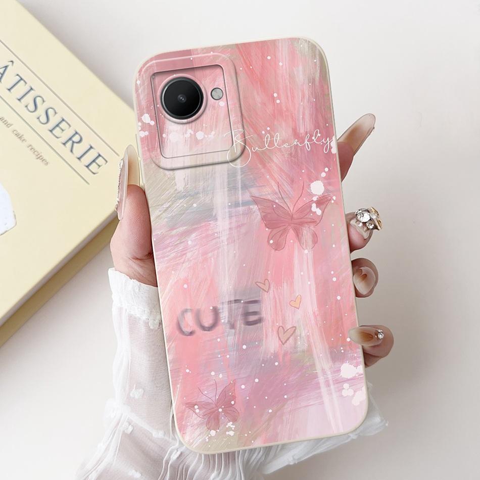 For Realme C30 C30s Beautiful Bow Rose Painting Phone Case For Realme C30 C30S Soft Silicone Cases