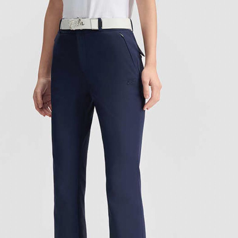 Fila Golf Series Sport Minimalist Woven Straight Leg Casual Pants Women Bottoms Tidal-Blue A11W515803F-DB
