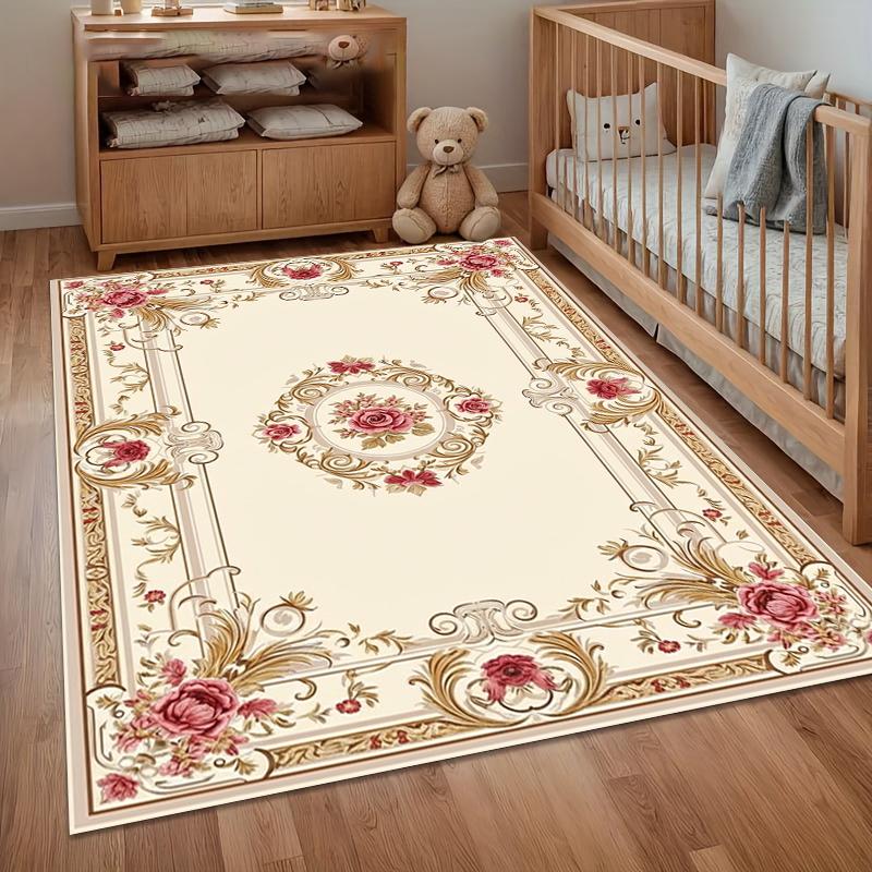 Large Living Room Rug Vintage Floral Area Rugs Traditional Bedroom Carpet Luxury Lounge Floor Mat Home Decor Rug