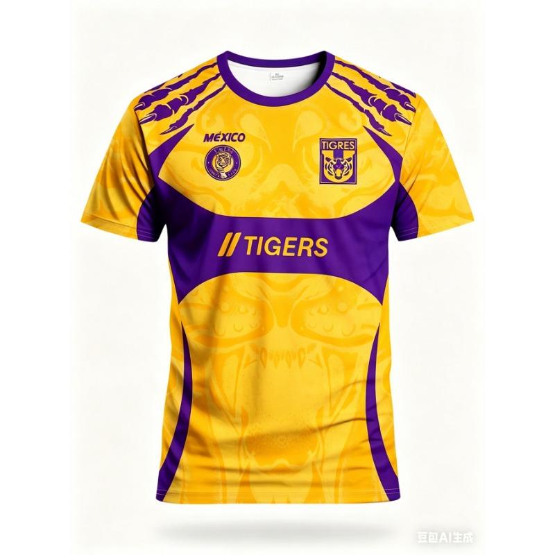Los Angeles Tigers Herren Fußballtrikot & Mexiko Rundhals Komfort-Sweatshirt mit Tiger-Grafikdruck, Perfekt für das Mexiko-Spiel