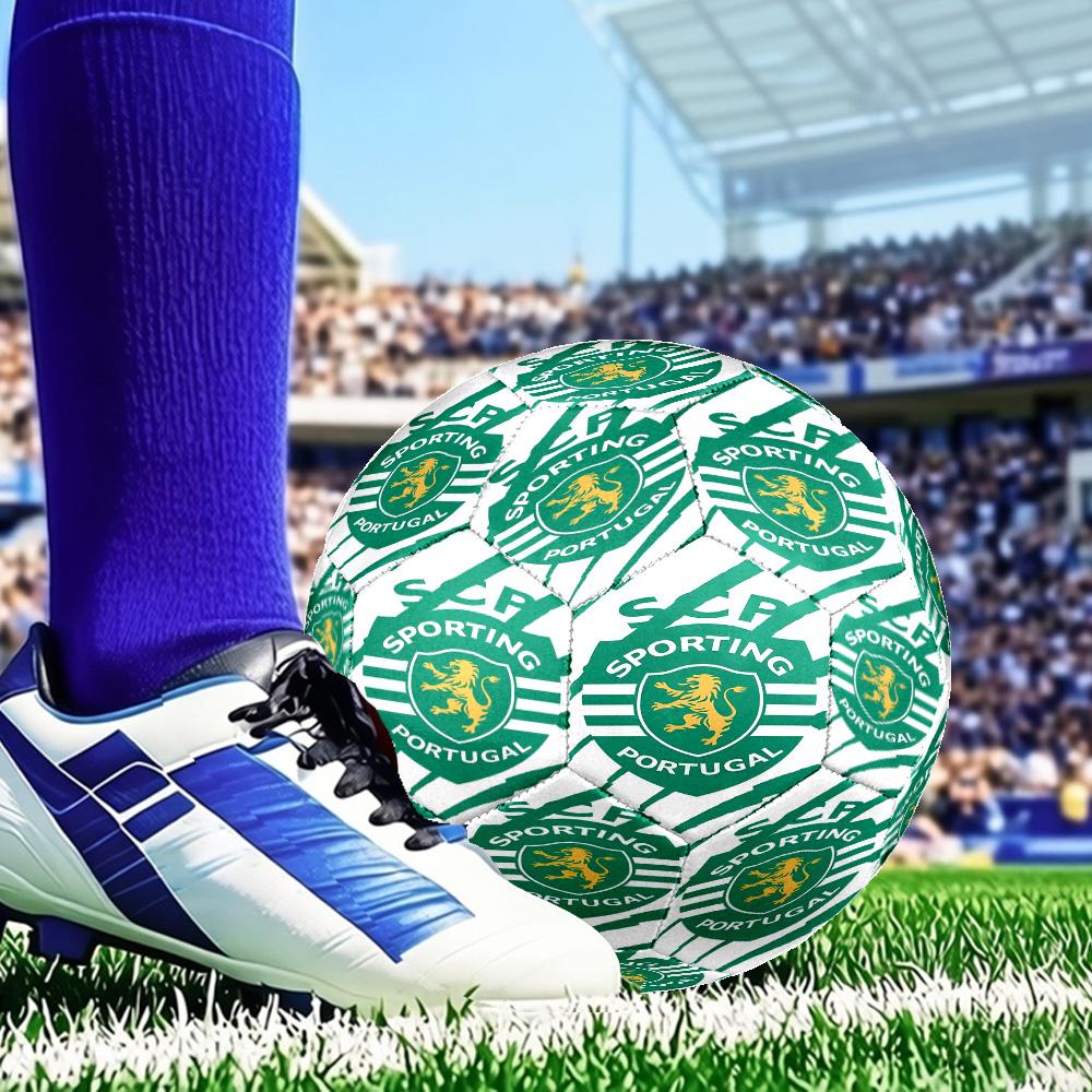 Sporting Cp Crest Emblem Size 5 Soccer Ball, Suitable for Training and Matches, High-Elasticity, Wear-Resistant Material Gift for Fan