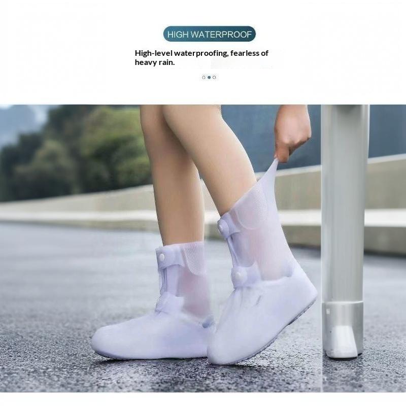 1Pair Tpu Shoe Cover Rain Boots Cover Waterproof Non-Slip Shoes Protector Outdoor Reusable Thickened Footwear