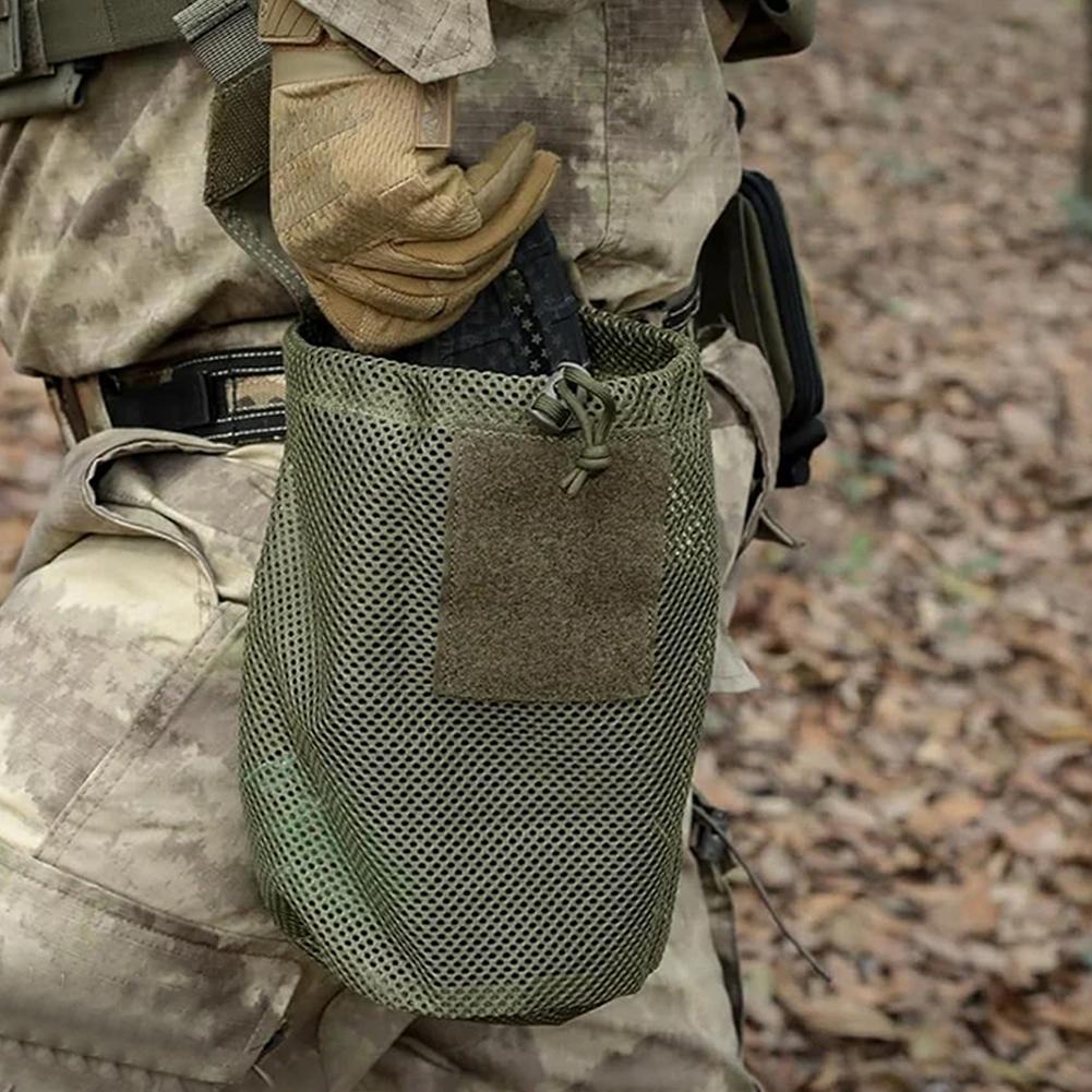 Tactical Molle Dump Pouch Folding Waist Bag Outdoor Roll-Up Drawstring Utility Foldable Mesh Bag