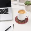 8PCS Coasters, Colorful Wood with Non-Slip Coasters, Heat Insulation Waterproof Drink Holder, for Home Office Dining Table