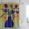 Abstract Plant Art Shower Curtain Morandi Color Rainforest Illustration Bathroom Shower Room Partition Curtain Decoration