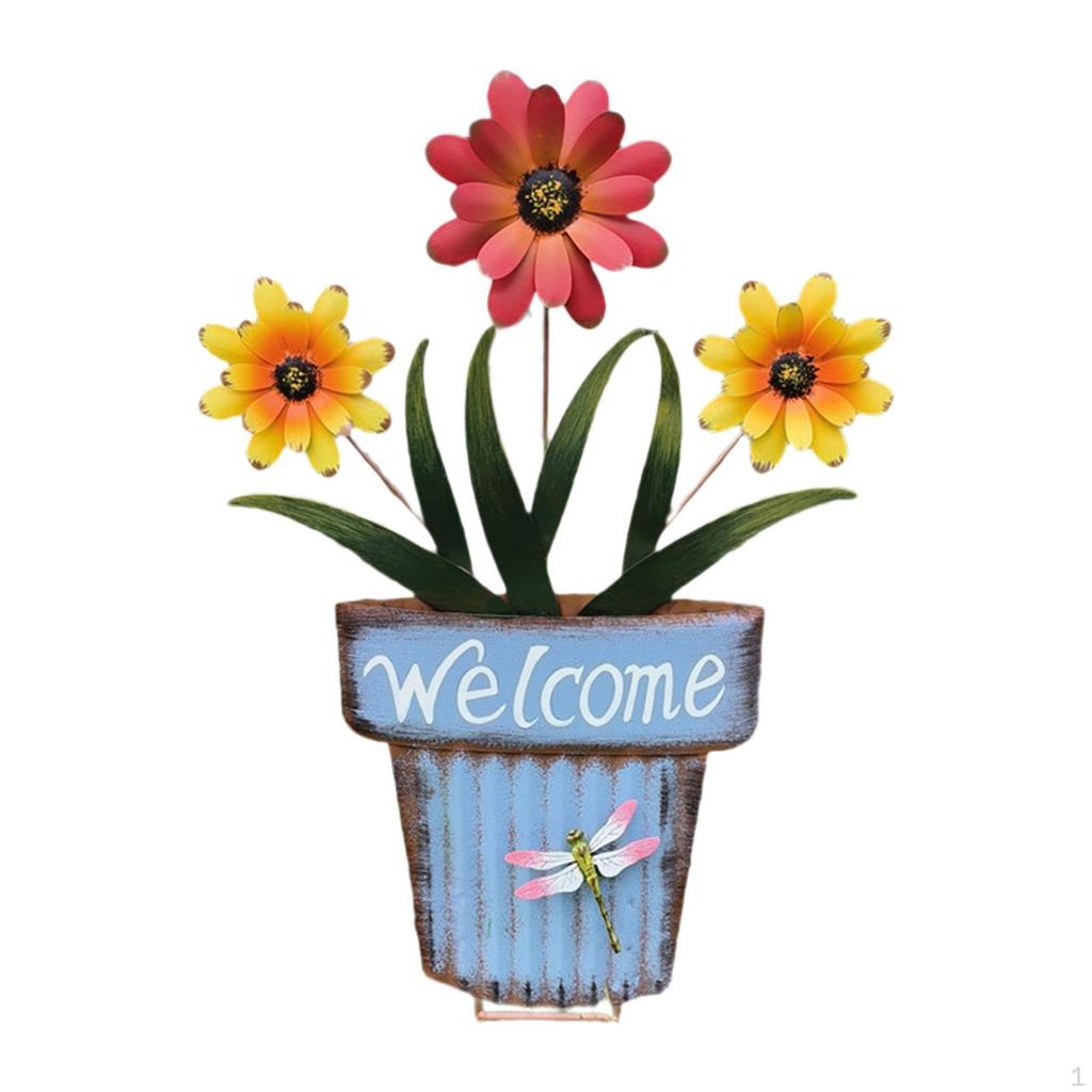 Flower Pot Garden Stake Decoration 2D Decor