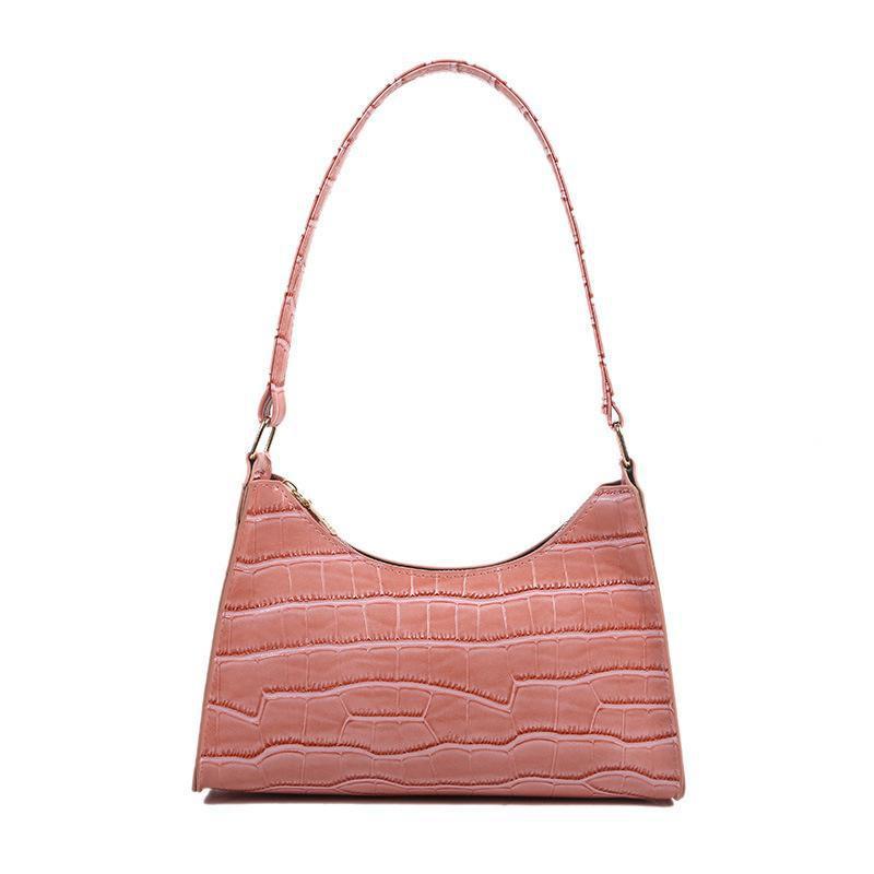 

Сумка для покупок в стиле ретро, повседневная женская сумка-тоут, наплечные сумки, женская кожаная однотонная сумка на цепочке для женщин розовый