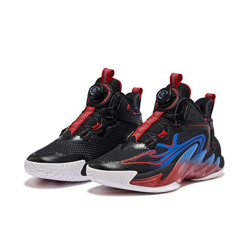 Hongxing Erke Comfortable Versatile Trendy Childrens Basketball Shoes Kids sneakers Black Red 63124404032-004