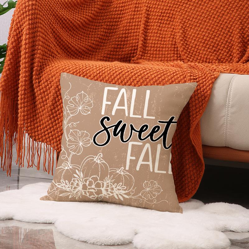 Thanksgiving Pumpkin Car Print Pillow Case Autumn Harvest Set Cushion Indoor Home Sofa Cushion