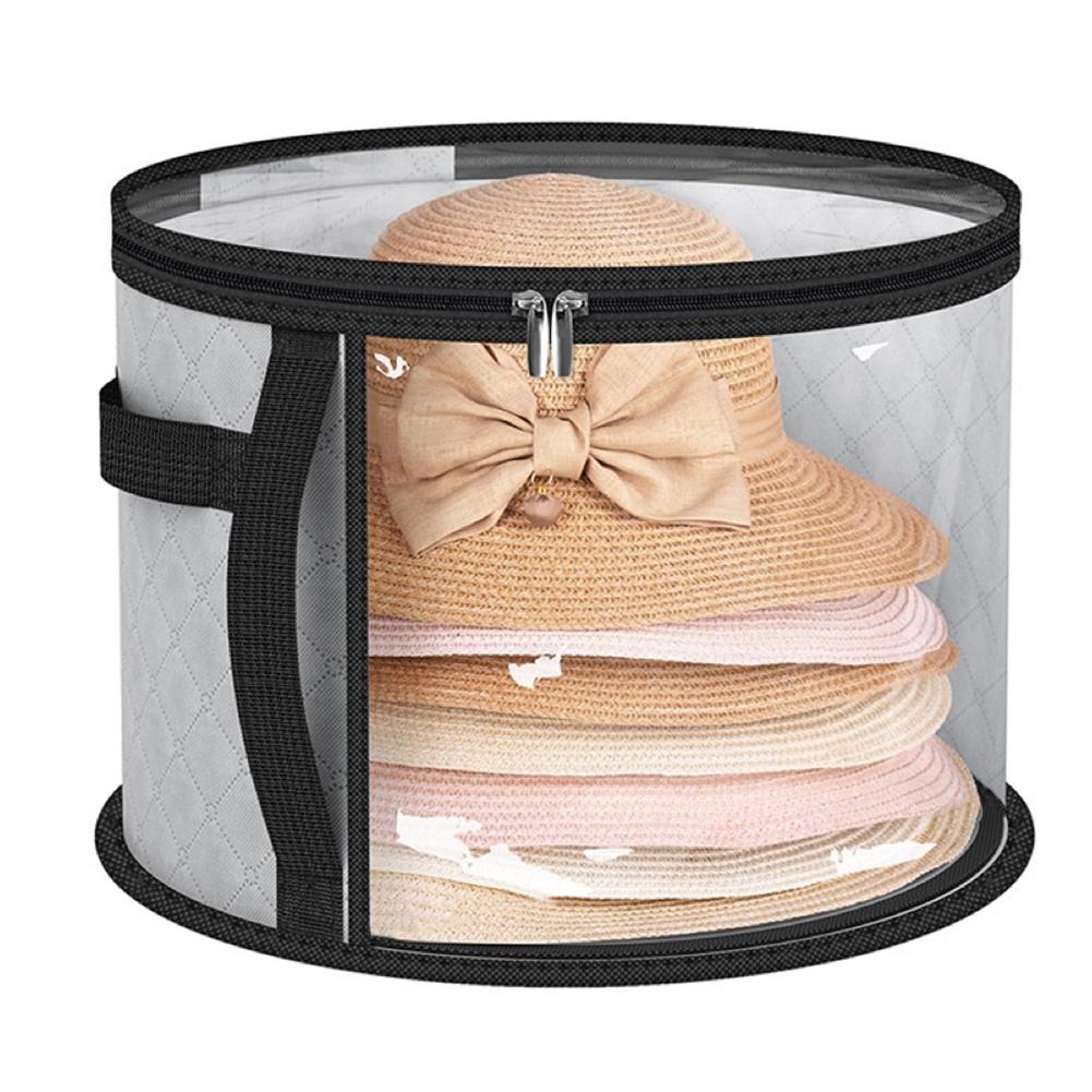 Portable Hat Storage Bag Round Brim Organizer for Clothes and Accessories
