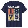 Vintage 1975 Limited Edition Men T Shirts Retro Classic Art Print Tees Short Sleeve O Neck Harajuku Streetwear Birthday Gifts
