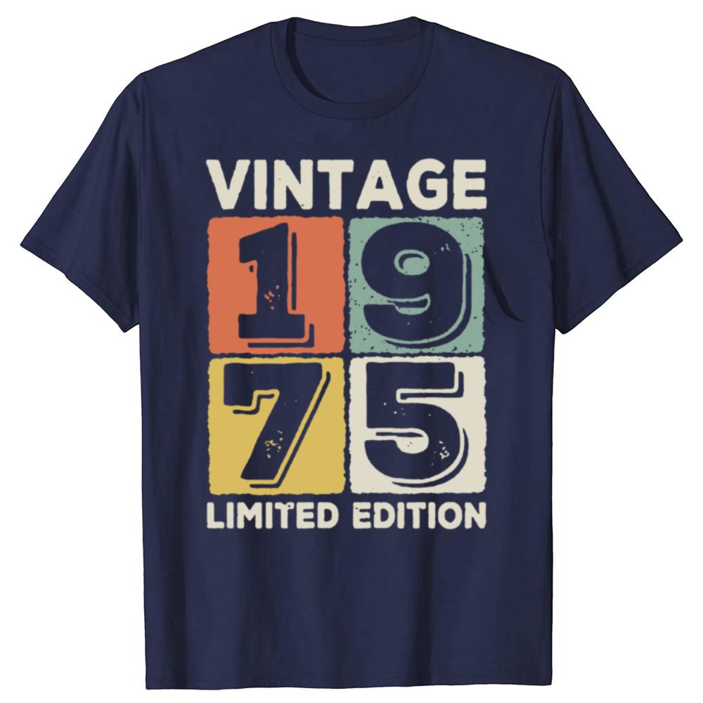Vintage 1975 Limited Edition Men T Shirts Retro Classic Art Print Tees Short Sleeve O Neck Harajuku Streetwear Birthday Gifts
