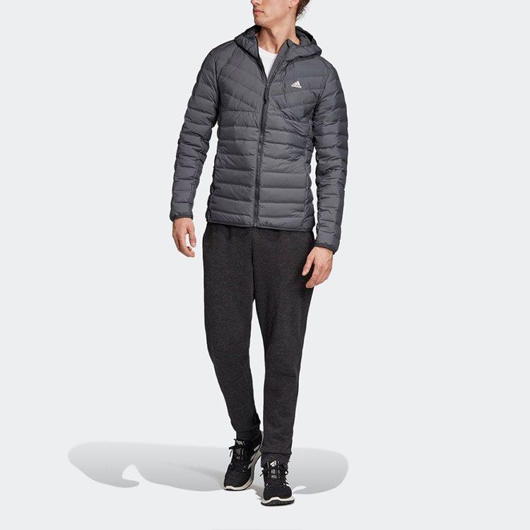 adidas Daunenjacken Herren Karbon Schwarz Mit Kapuze Moderat Andere DZ1420