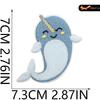 Black Fox Marine Life Cartoon Embroidered Patches for Children's Bags