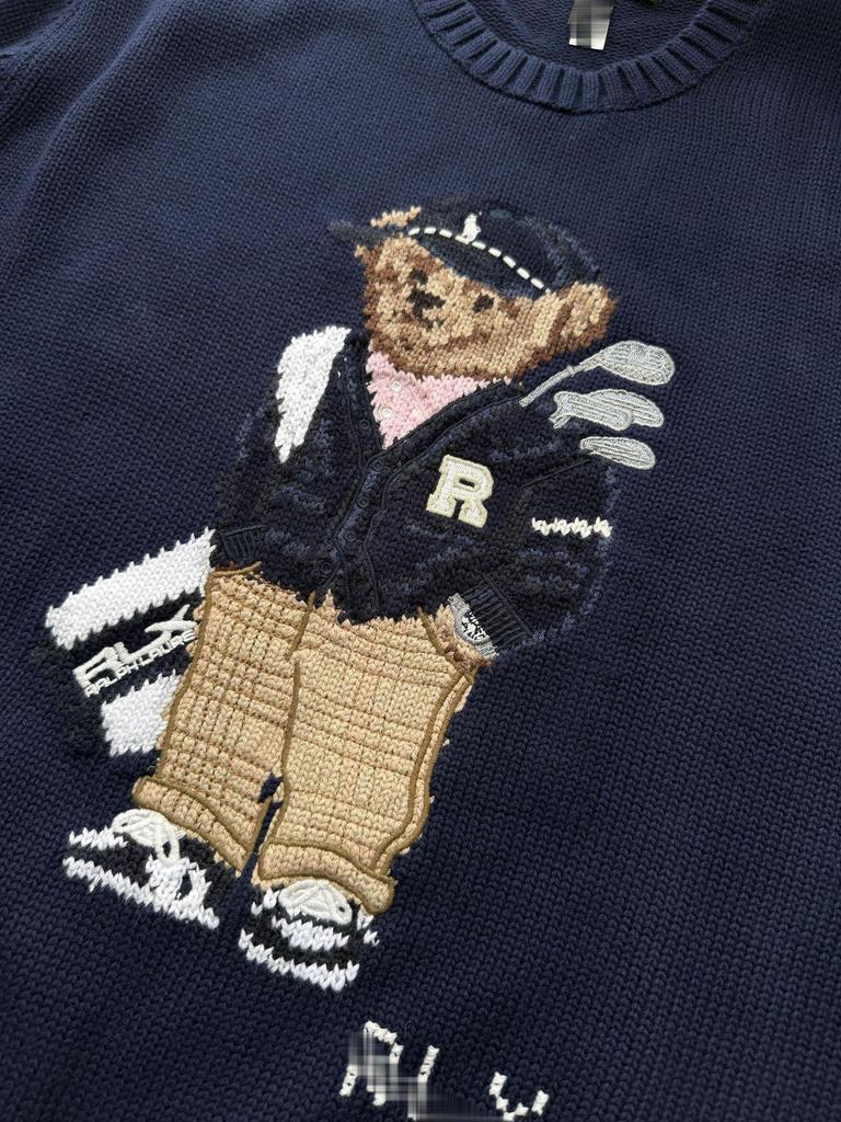 Mały Niedźwiedź 25. Rocznica Męska Dzianina z Czystej Bawełny z Haftem - Kolekcja Jesień/Zima