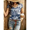Womens V-Neck Short Sleeve Loose T-Shirt With Colorful Polka Dot Print Casual Oversized Top Daily Wear