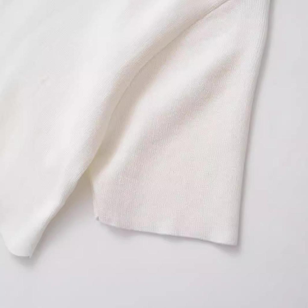 2024 Autumn Women's European-American Style Slimming Pleated Knit Mini Dress