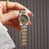 Light luxury fashion ladies quartz watch line scale alloy steel belt, suitable for daily wear, anniversary, Christmas gift