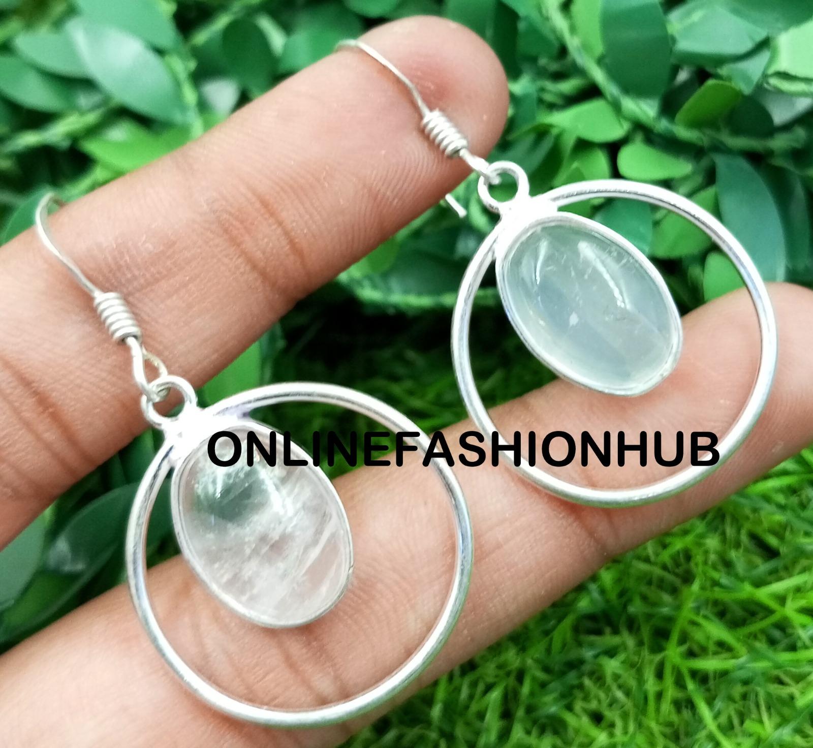 

Удивительная серьга Cystel Quartz Gemstone из стерлингового серебра 925 пробы с покрытием овальной формы и безелем