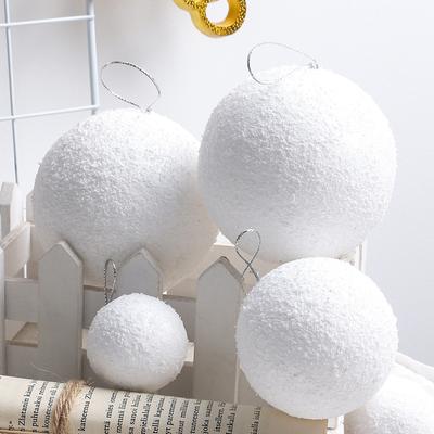 4/6/8CM 6 Stück Weiße Schaumstoff Weihnachtskugel Weihnachtsbaum Hängeanhänger Ornament Weihnachtsdeko für Zuhause 2026 Neujahr Navidad Deko