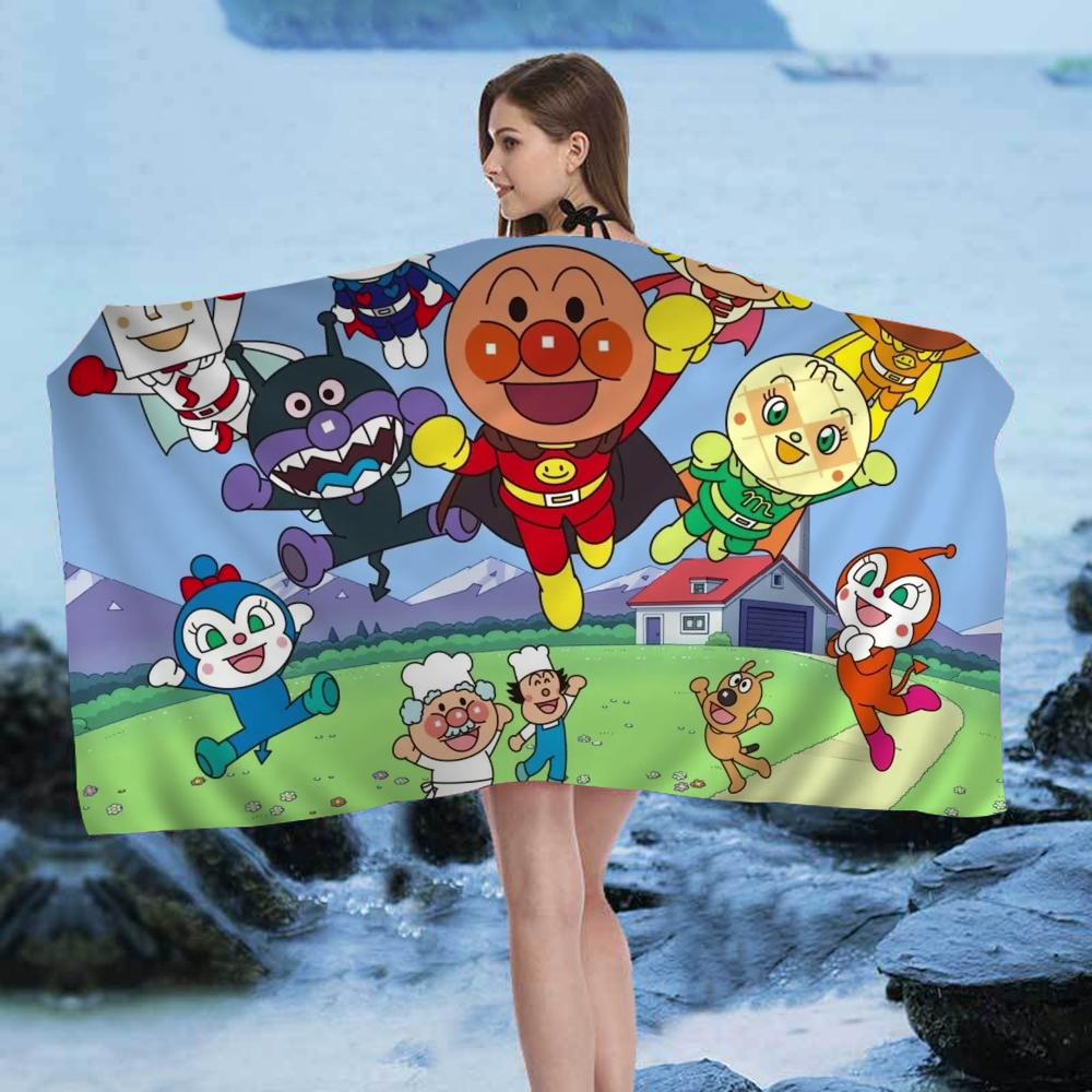 C-Children A-Anpanman Cartoon Beach Towel Cute Kawaii Room Decor Bath Girls Children Hand Towels For Bathroom Shower