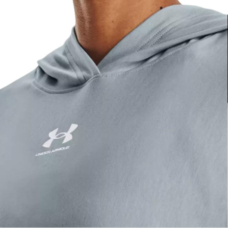 Under Armour Rival Solid Logo Loose Long Sleeve Hoodie Women Hoodie Harbor-Blue 1376992-465