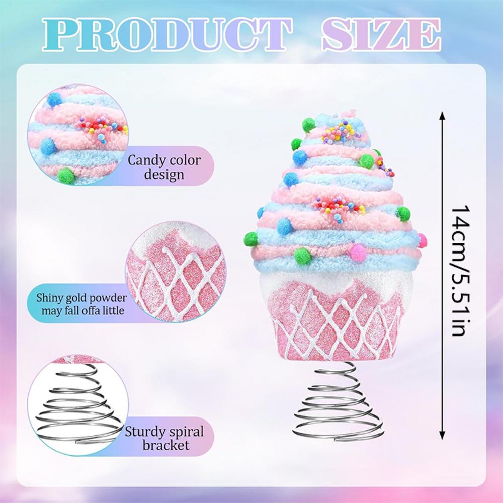 Candy Tree Topper Christmas Tree Topper Candy Ornament Cute Pastel Dessert Christmas Tree Topper Cupcake Ornaments For Christmas