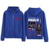 Cantante Paulo Londra Tour Album Grafiche Felpa con Zip Uomo Donna Tendenza Estetica Felpe Giacca Larga Cappotto