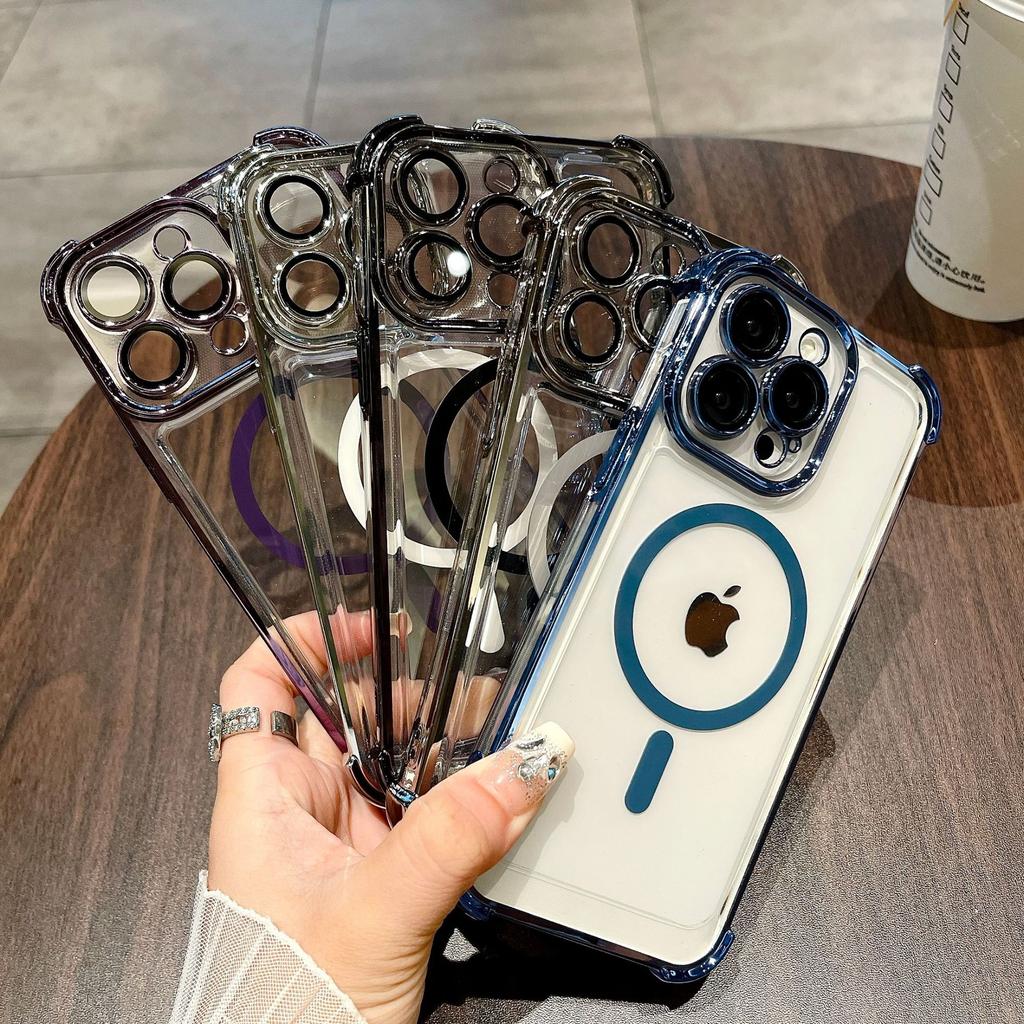 Airbag Four Corner Anti Drop Case for IPhone 16 Pro Phone Case Magnetic Protective Cover for Apple 14 Plus Shell