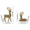 1 Pair Reindeers Deer Figurines Resin Sculpture Decorative Shelf Decoration for Office Desktop,