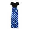 Women Fashion  Gradient Print Short  Sleeve Spaghetti Maxi Dress