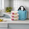 Heat-Resistant Glass Food Storage Containers, Microwave-Safe Lunch Boxes, Bento Boxes, Fruit Containers with Lunch Bags, Three-Piece Set