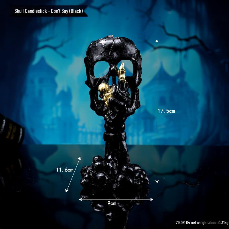 Cross-Border Halloween Skull Resin Ornament - Ghost Festival Decoration for Desktop and Entrance