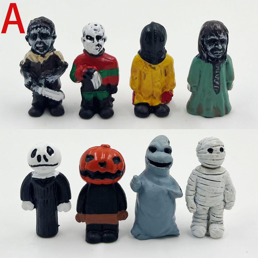 16Pcs Halloween Chainsaw Horror Movie Series Handheld Figure Jason Michael Freddy Halloween Dolls