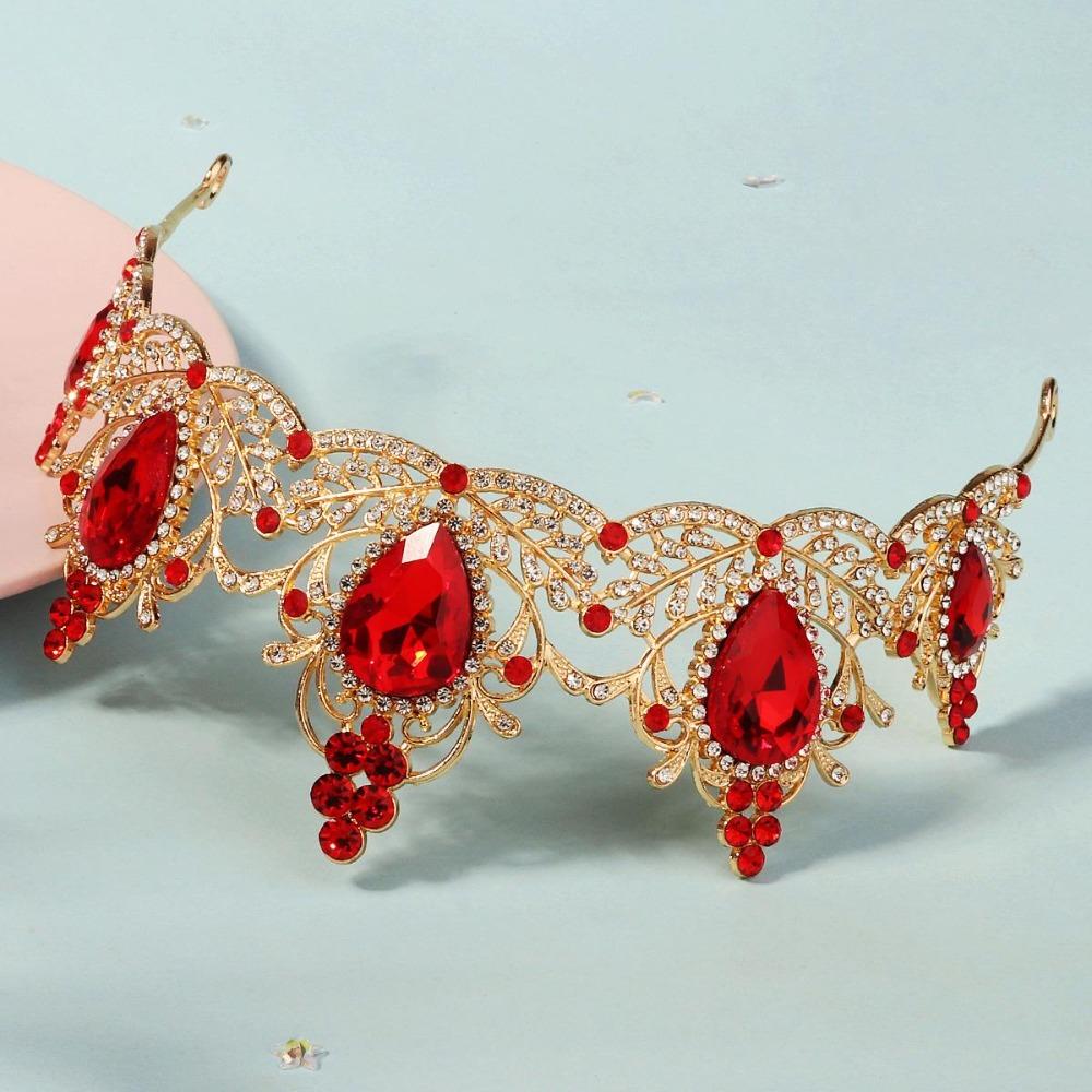 Metal Princess Tiara Shiny Rhinestone Crown Elegant Baroque Crown  Wedding