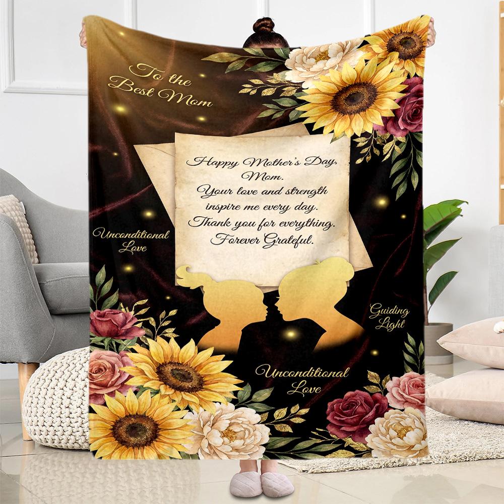 Mom's Gratitude And Love Blanket Suitable for Sofas,travel, Living Rooms Also a Good Gift for Friends and Family Suitable for All Seasons.