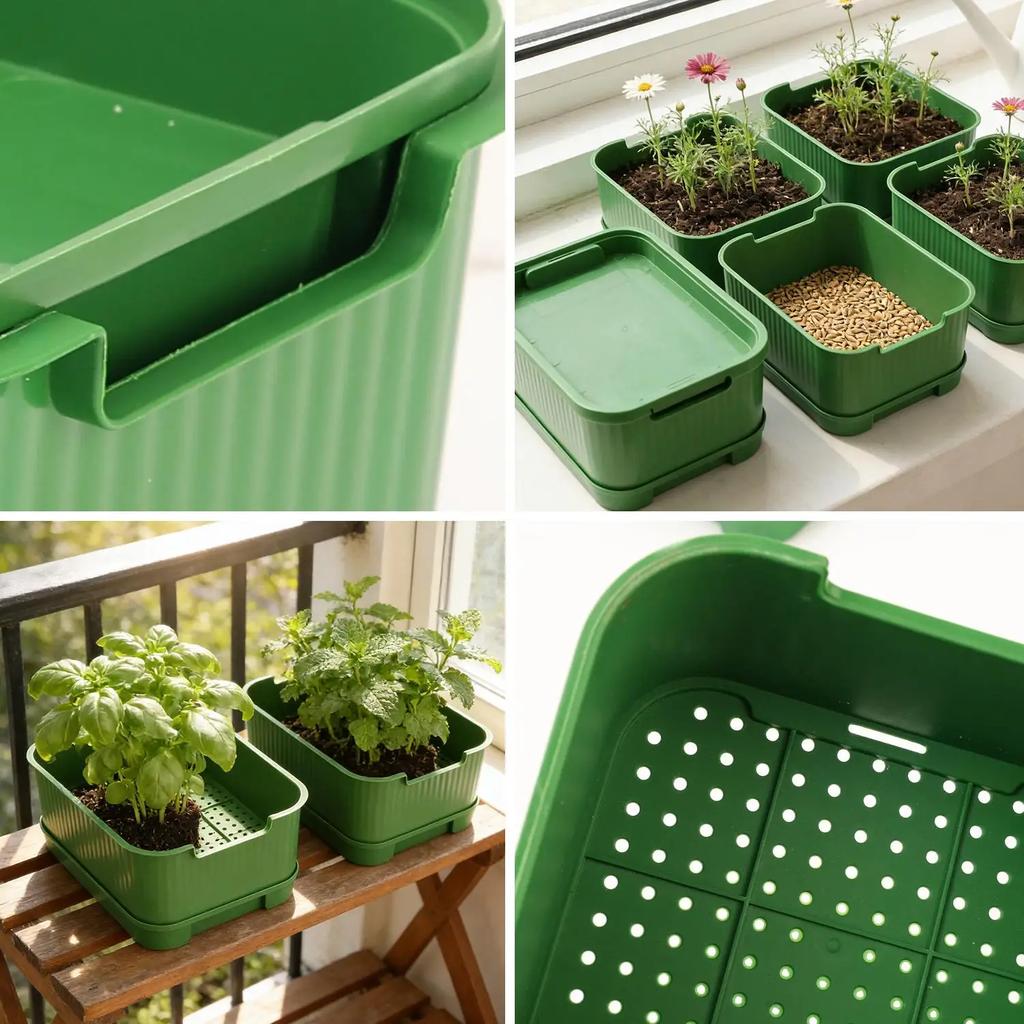 1/2/3x Seed Sprouter Tray with Cover Sprout Dish Growing Pot Seed Germination Tray Soilless Cultivation Germination Nursery Tray