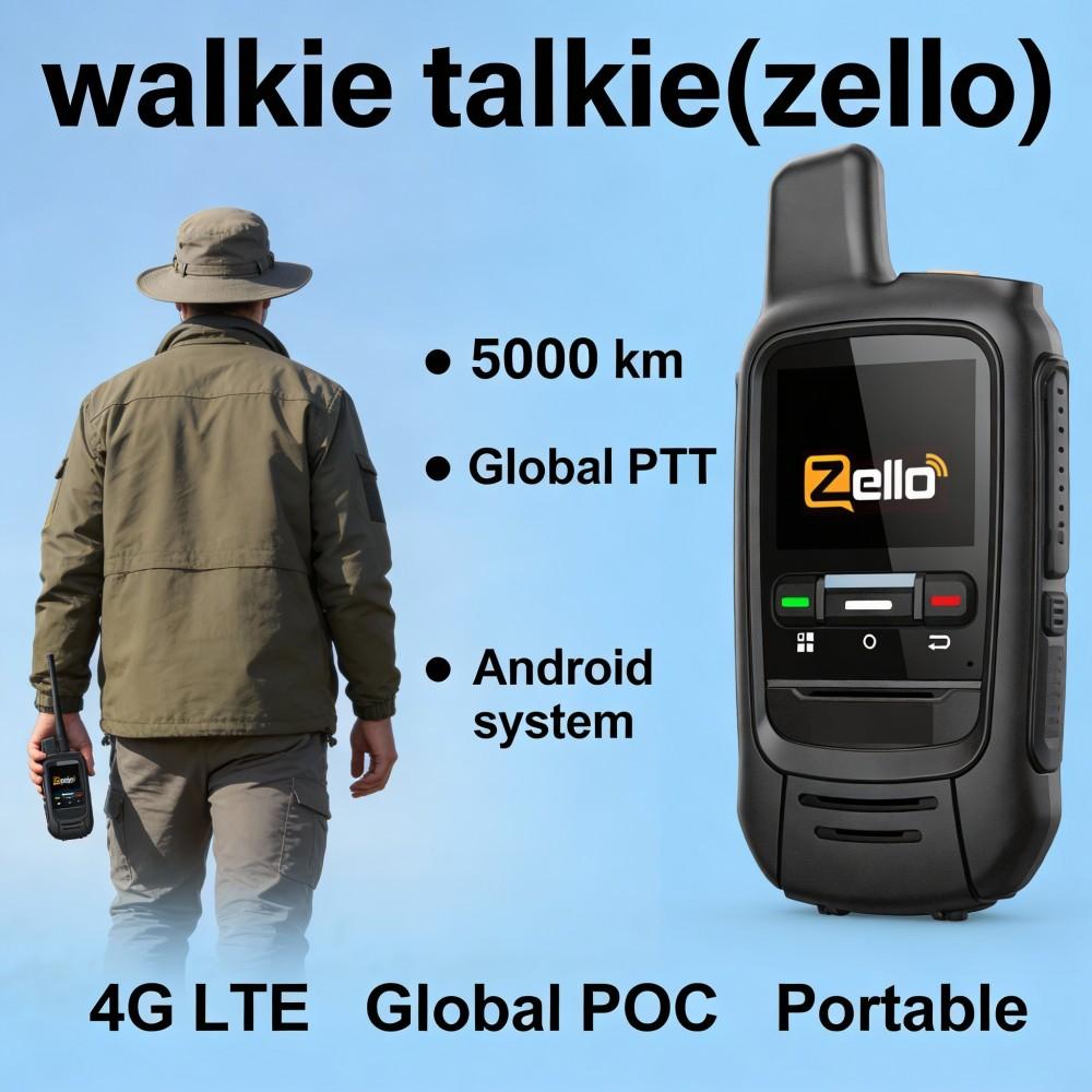 ZELLO Globale Android POC Gegensprechanlage für den Außenbereich, 5000 km, 4G, Mini, tragbar, für Flotten, bidirektionale Gegensprechanlage