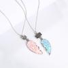 2Pcs Couple Necklaces Sequin Stitching Heart Broken Jewelry Shiny All Match Necklaces Bracelets Jewelry Gifts