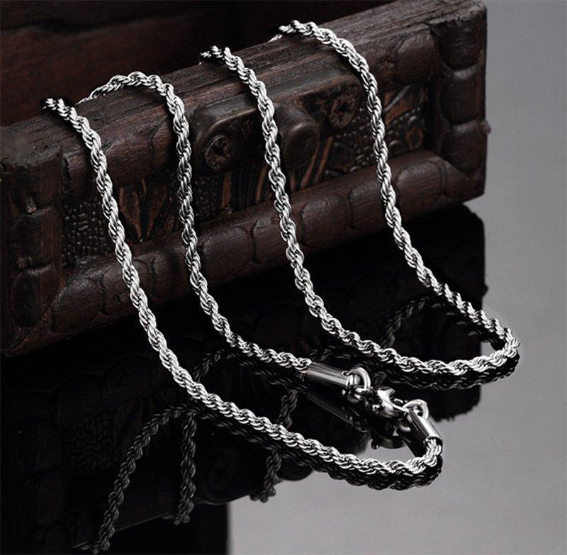 Vintage Chain Necklace for Men Boys,3/5/7mm Stainless Steel Miami Curb Cuban Link Collars,Rock Punk Jewelry Gifts