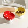 Ceramic Elevated Anti-Slip Pet Bowl for Cats and Dogs - Anti-Black Chin Design, Slanted for Neck Protection