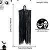 Halloween DIY Tassel Big Ghost Hanging Ornament Spooky Face Ghost Pendant Haunted House Yard Atmosphere Decor Party Cosplay Prop