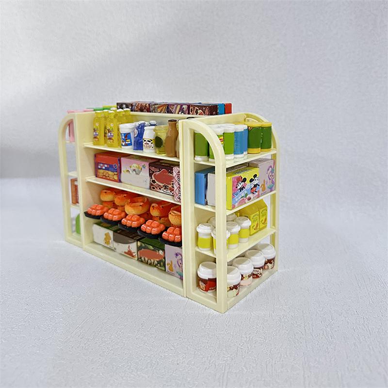 Doll House Mini Simulation Supermarket Shelves Drink Food Play Snacks Play Home Toy Model