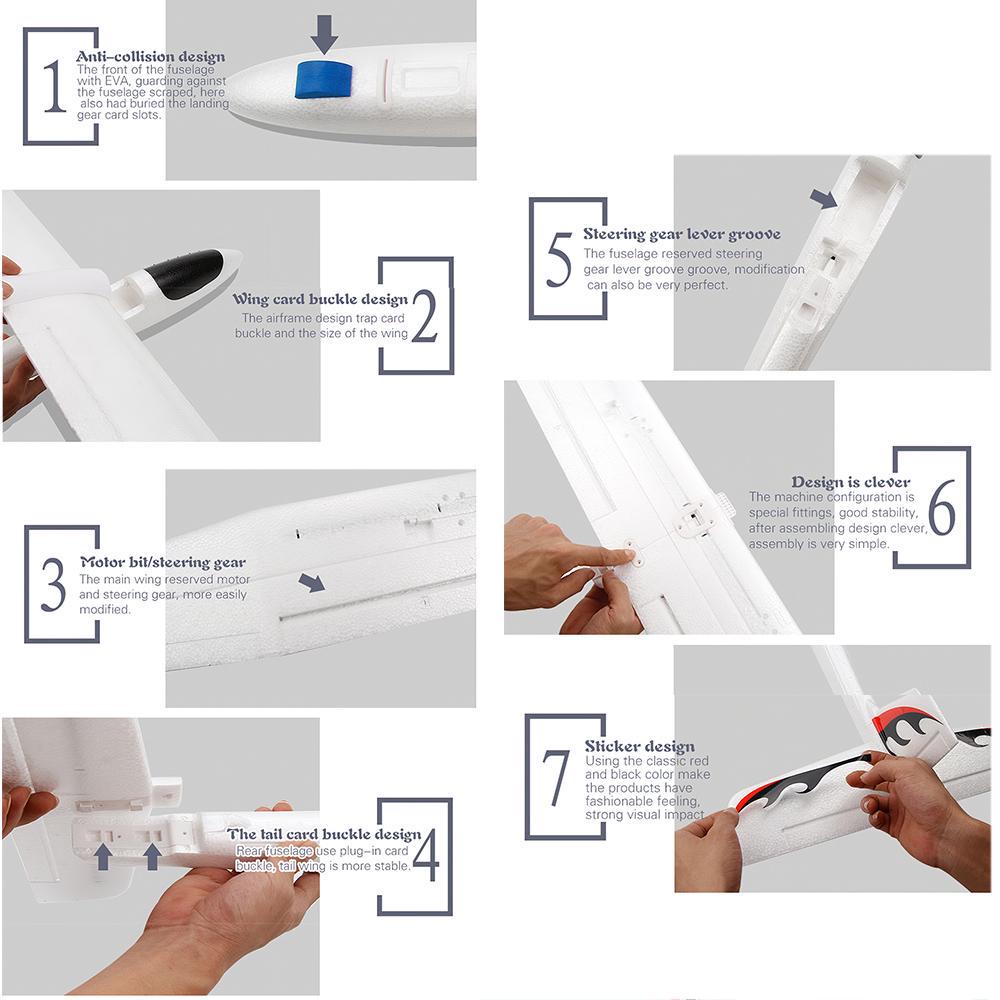 FX707S Avion cu lansare manuală Avion planor Avion aruncător Avion cu spumă moale Model de avion DIY