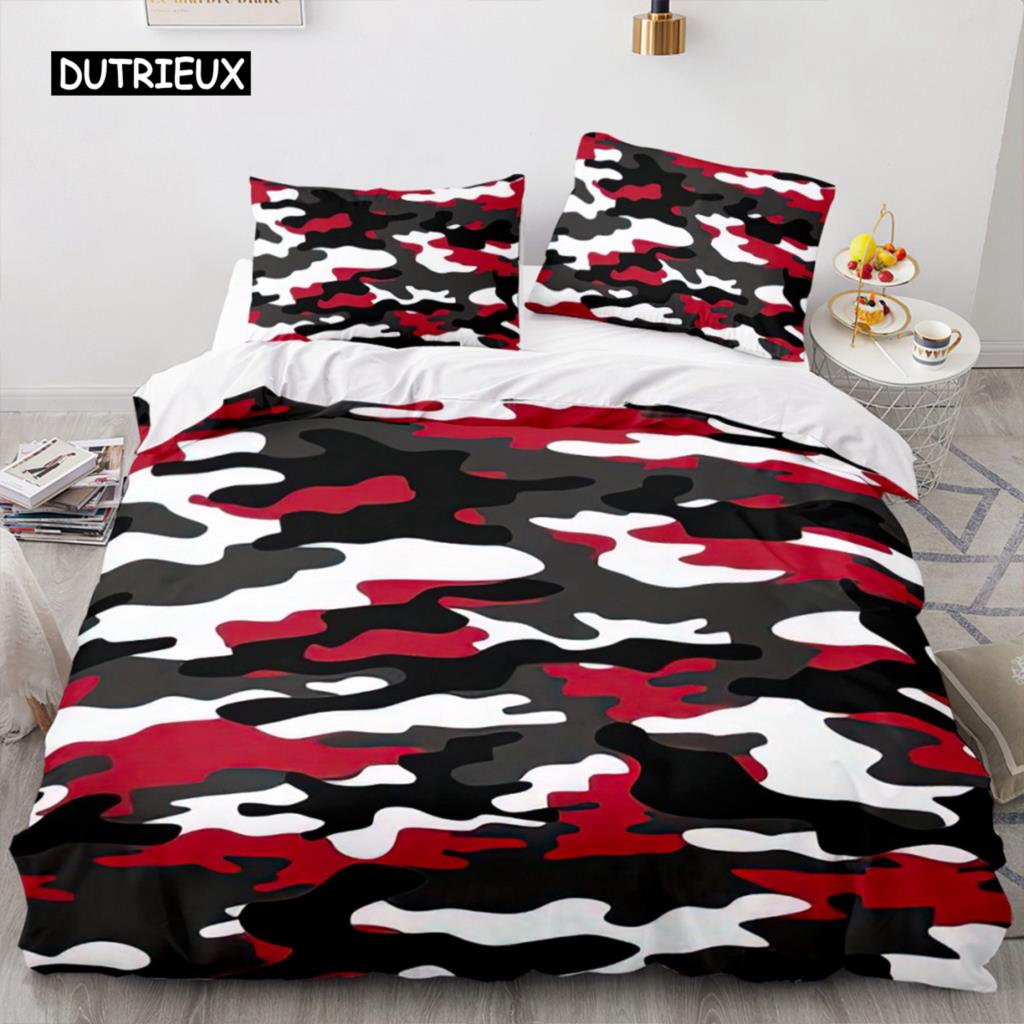 Camouflage Bettwäsche Set Abstrakt Bettbezug Grün Dschungel Komfortbezug Camouflage für Teenager Jungen Erwachsene Schlafzimmer Heimdekorationen