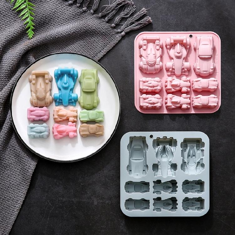 Macchina del Ghiaccio per Automobili da Corsa 9 Cavità Stampo per Ghiaccio a Forma di Auto da Corsa Stampini in Silicone per Congelare Bevande Cioccolato Dolci Cottura