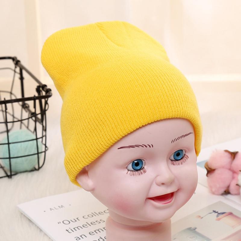 Wzcx Solid Color Korean Version Baby Boys Girls Hats Keep Warm Candy Colors Elasticity Children'S Knit Cap Beanie Hat